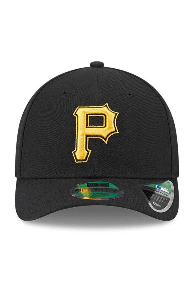 New Era Men's New Era Black Pittsburgh Pirates Player Replica 9FORTY Adjustable Hat, Alternate, color, Black