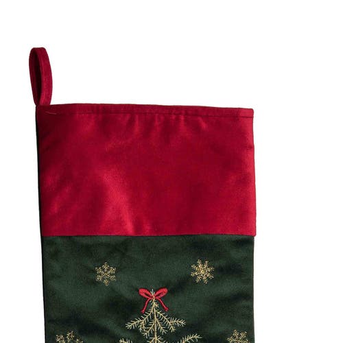 C & F Home C&f Home 8.5" X 20" Christmas Tree W/ Bow Forest Hanging Large Christmas Stocking In Green