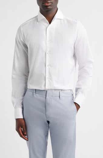 Modern Fit Solid Natural Stretch Yoga Twill Dress Shirt