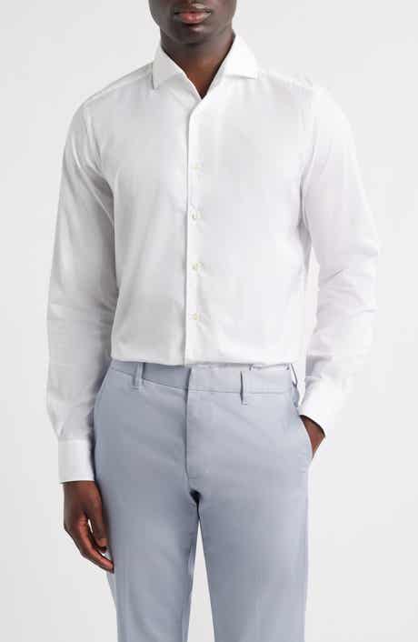 Modern Fit Solid Natural Stretch Yoga Twill Dress Shirt