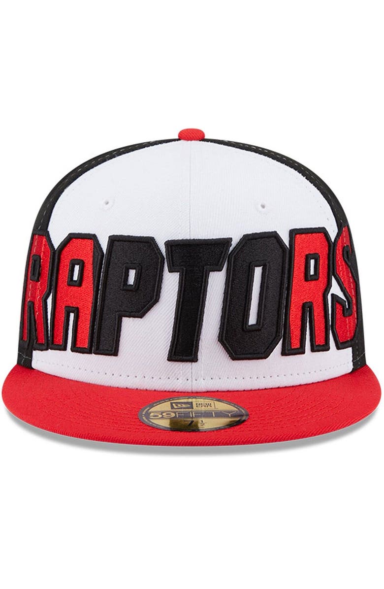 New Era Men's New Era  White/Red Toronto Raptors Back Half 9FIFTY Fitted Hat, Alternate, color, 
