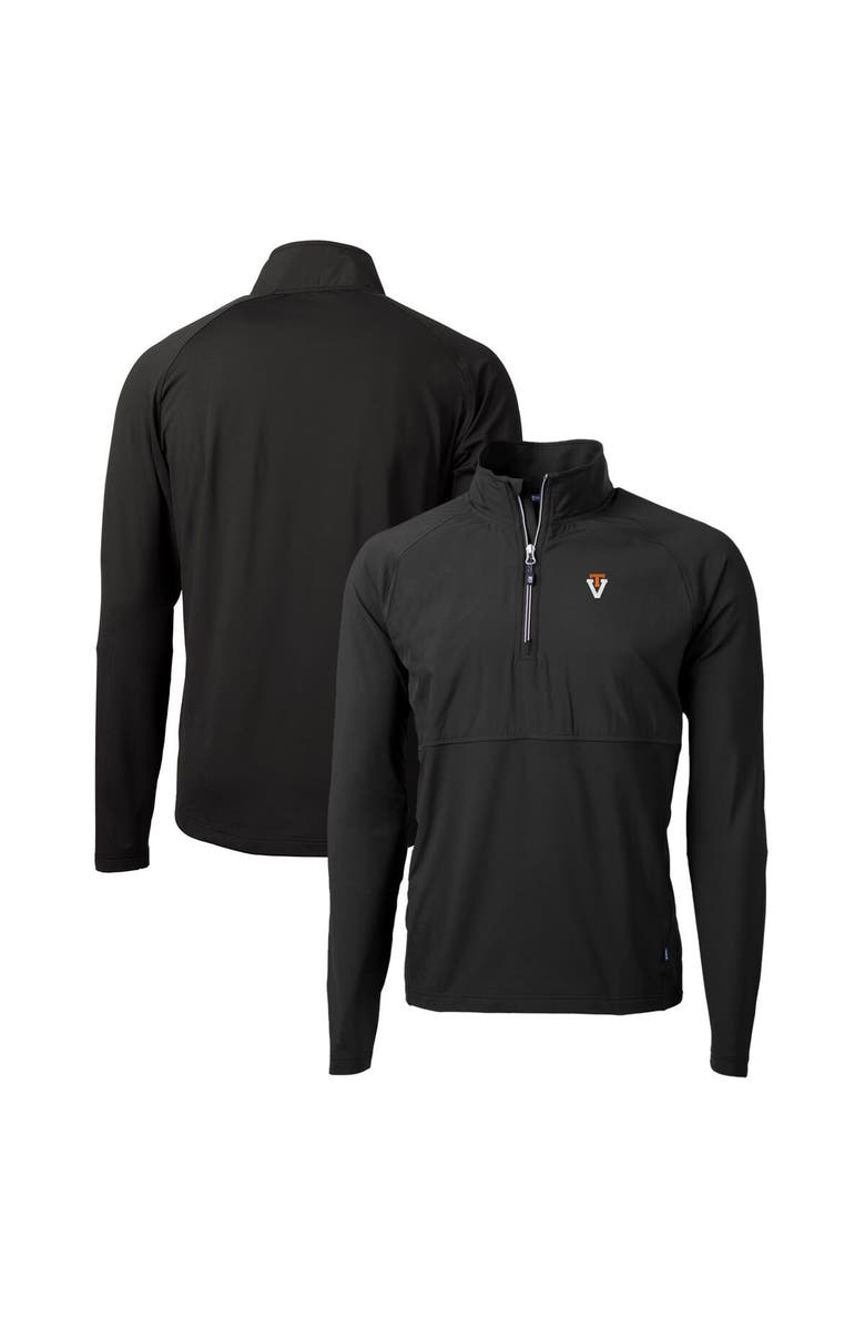 Cutter & Buck Men's Cutter & Buck Black Virginia Tech Hokies Adapt Eco Knit Hybrid Recycled Full-Zip Logo Jacket, Main, color, 