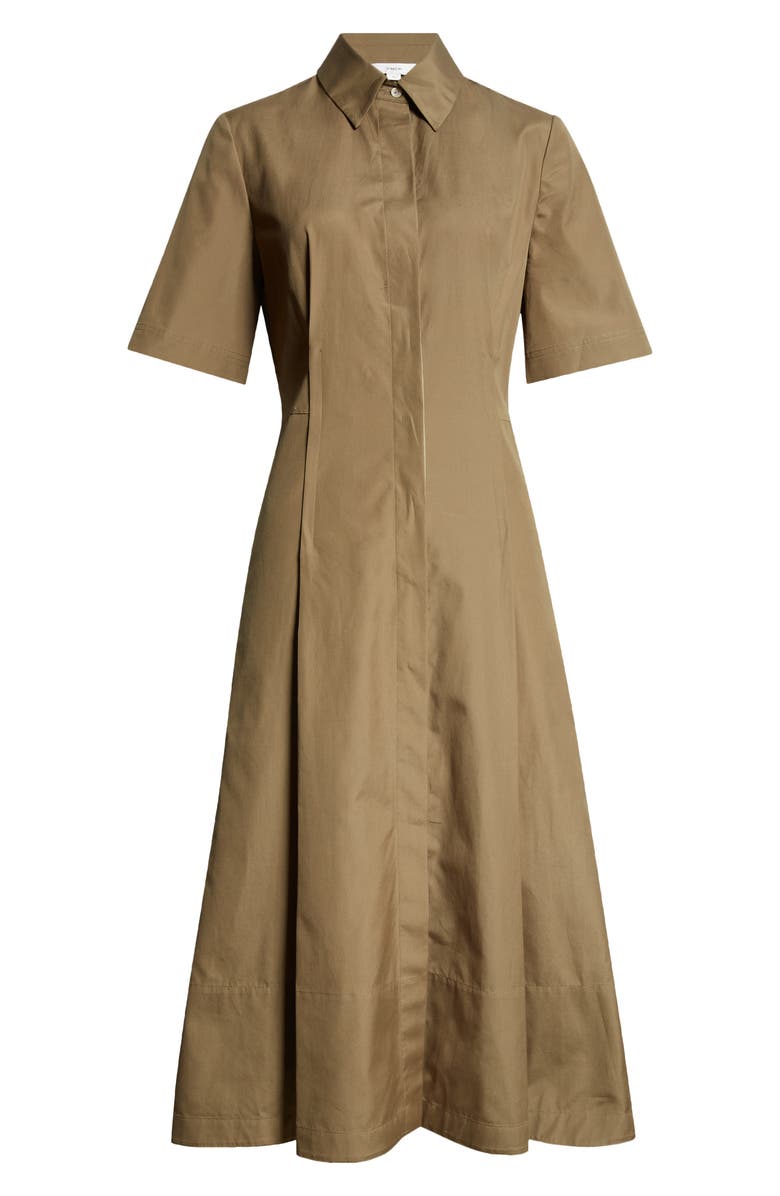 Vince Canvas Tape Flare Shirtdress, Alternate, color, Moss Smoke