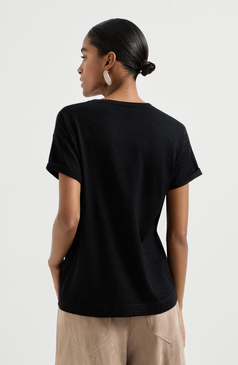 Brunello Cucinelli Cashmere and silk lightweight sweater, Alternate, color, Black