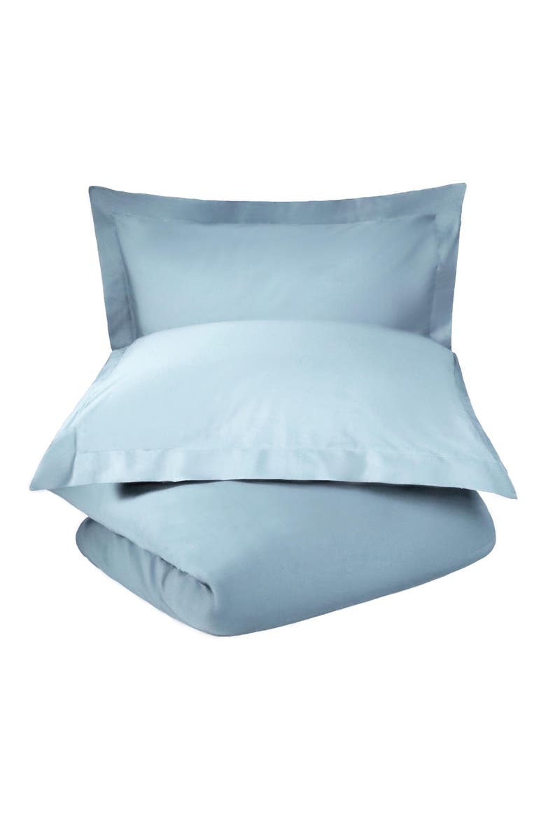 600 Thread Count Sateen Duvet Cover & Shams Set, Main, color, LIGHT BLUE