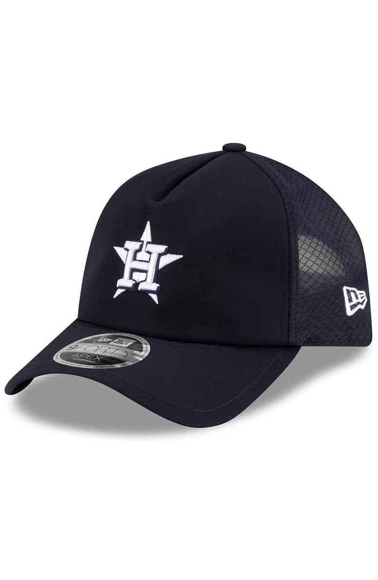 New Era Men's New Era Navy Houston Astros 2026 Batting Practice Apex 9FORTY Adjustable Trucker Hat, Main, color, Navy