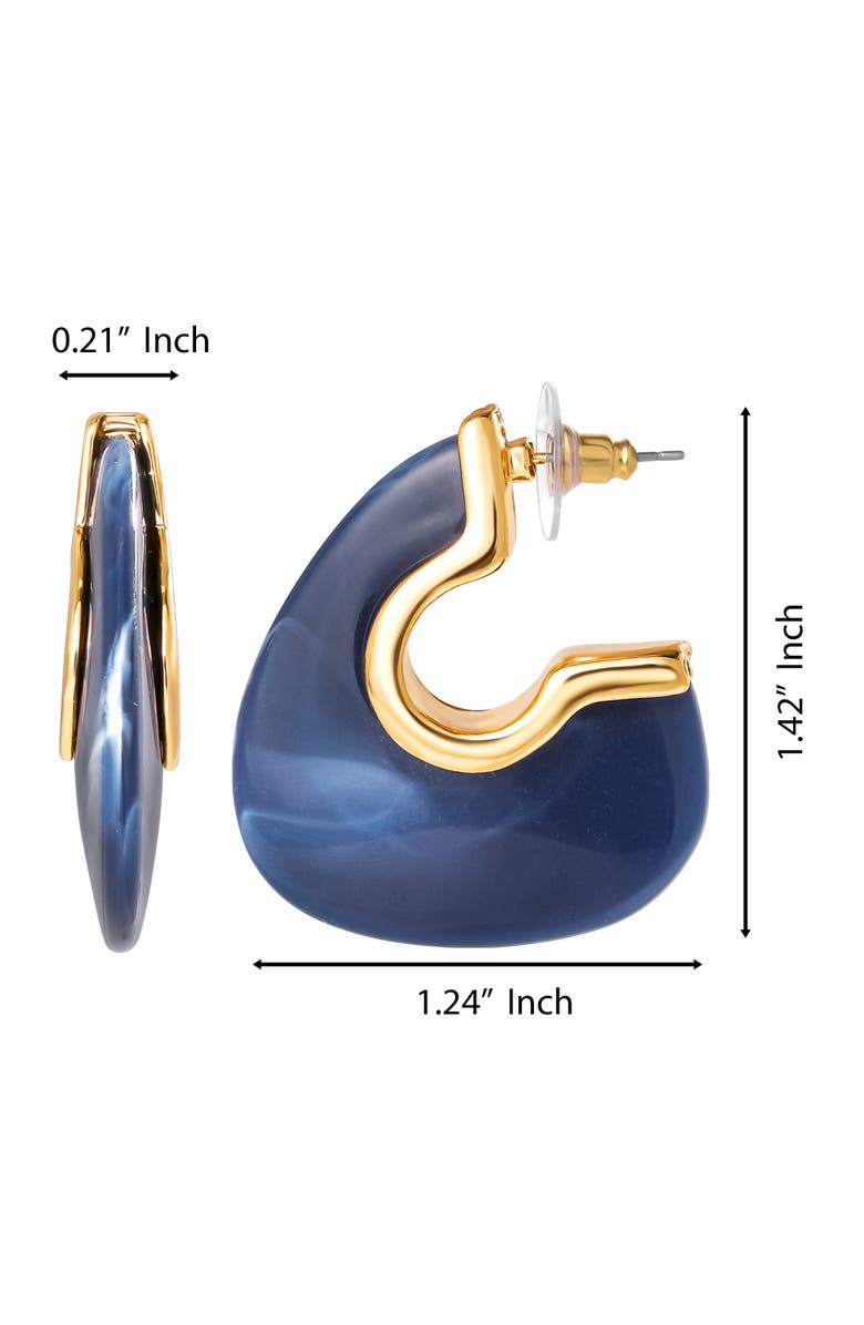 Jessica Simpson Blue Drop Earrings for Women, Gold-Tone Statement Earrings, Alternate, color, Blue