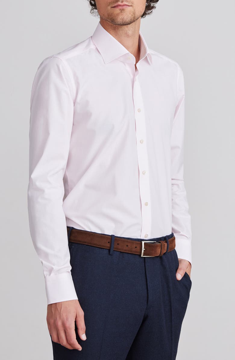 Emanuel Berg Modern Fit Geometric Print Stretch Cotton Dress Shirt, Alternate, color, Light Pastel Pink