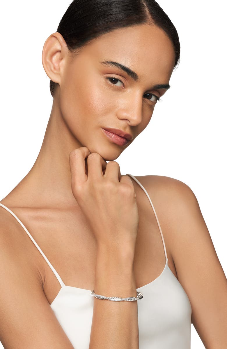 David Yurman Petite Infinity Bracelet with Pavé Diamonds, Alternate, color, Diamond/ Silver