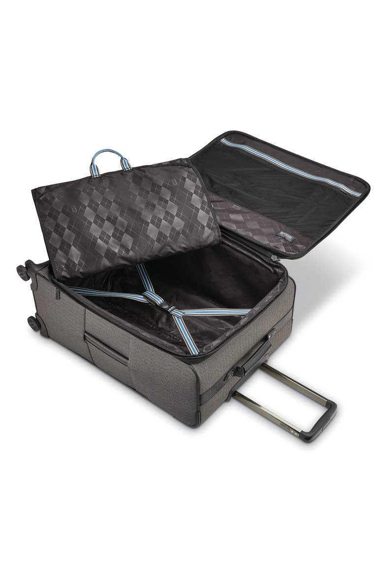Herringbone Deluxe Extended Journey Expandable 29" Large Checked Spinner Luggage, Alternate, color, Black Herringbone