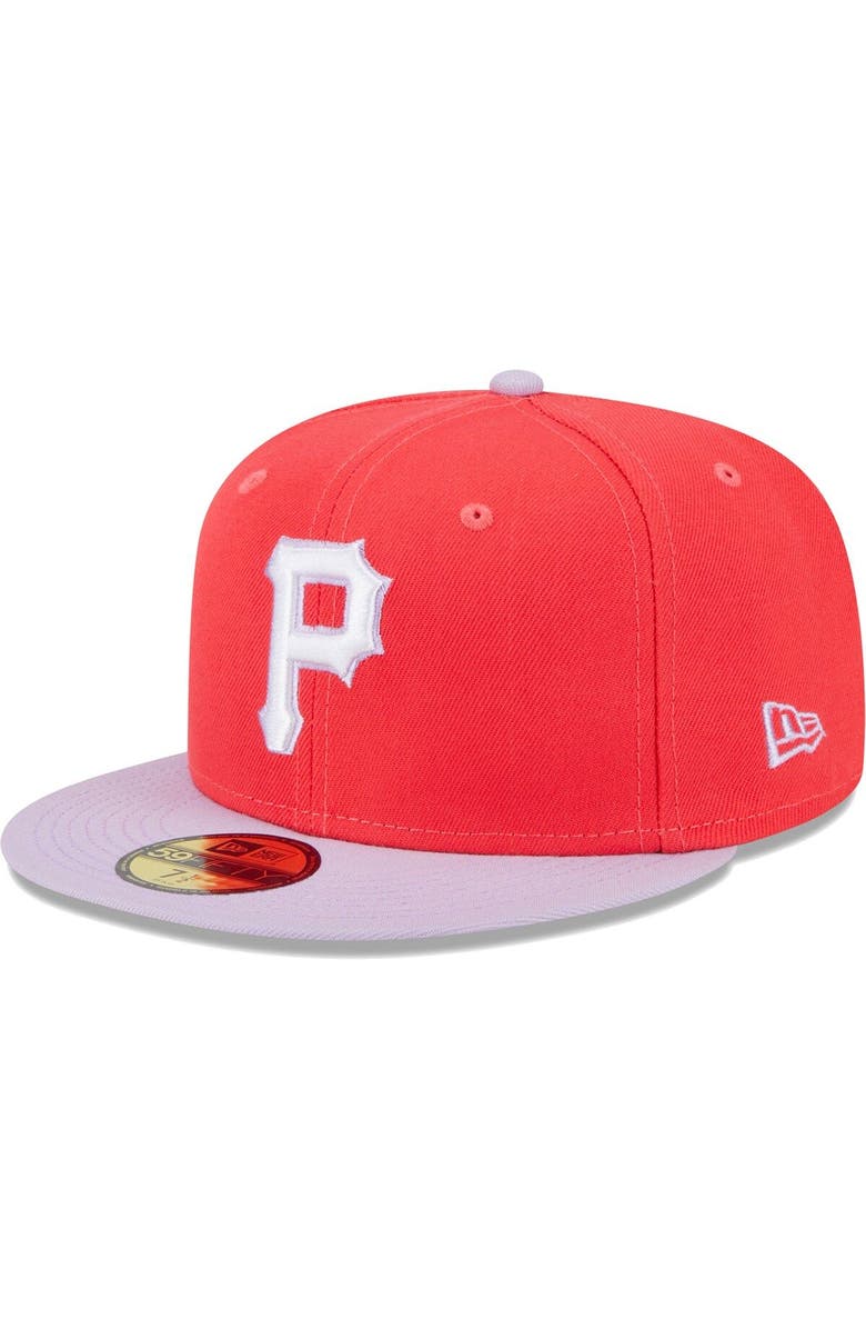New Era Men's New Era Red/Lavender Pittsburgh Pirates Spring Color Two-Tone 59FIFTY Fitted Hat, Main, color, Red