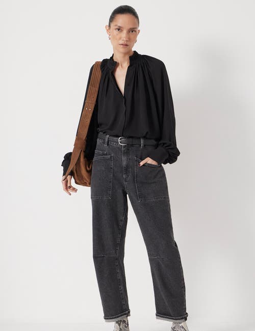 Hush Fleur Floaty Chiffon Blouse In Black