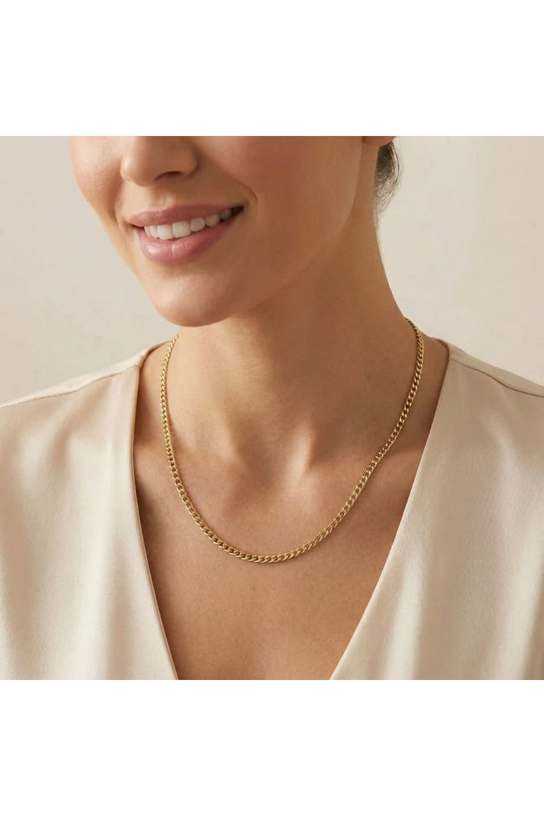 14k Gold Filled 3.2mm High Polish Miami Cuban Curb Link Chain Necklace, Alternate, color, 14k Yellow Gold