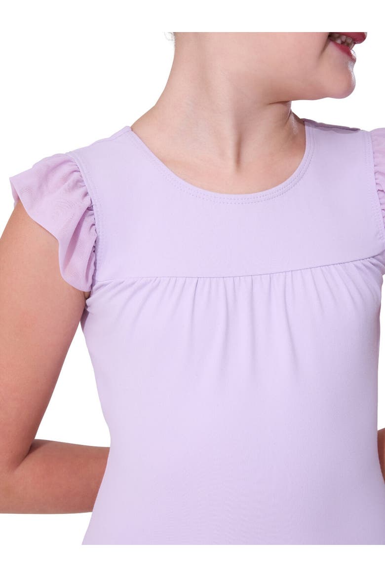 Sheer Ruffles Leotard, Alternate, color, light/pastel purple