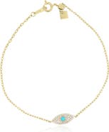 The Lovery Fine Jewelry Small Turquoise Evil Eye Bracelet
