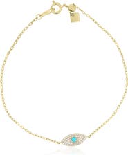 The Lovery Fine Jewelry Small Turquoise Evil Eye Bracelet