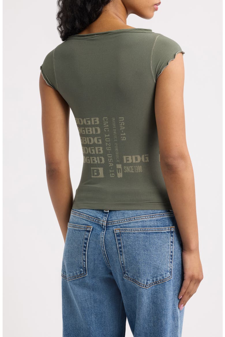 Grunge Graphic Seamless Baby Tee, Alternate, color, KHAKI