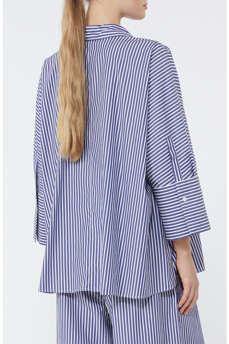Hudson Oversize Stripe Button-Up Shirt, Alternate, color, NAVY