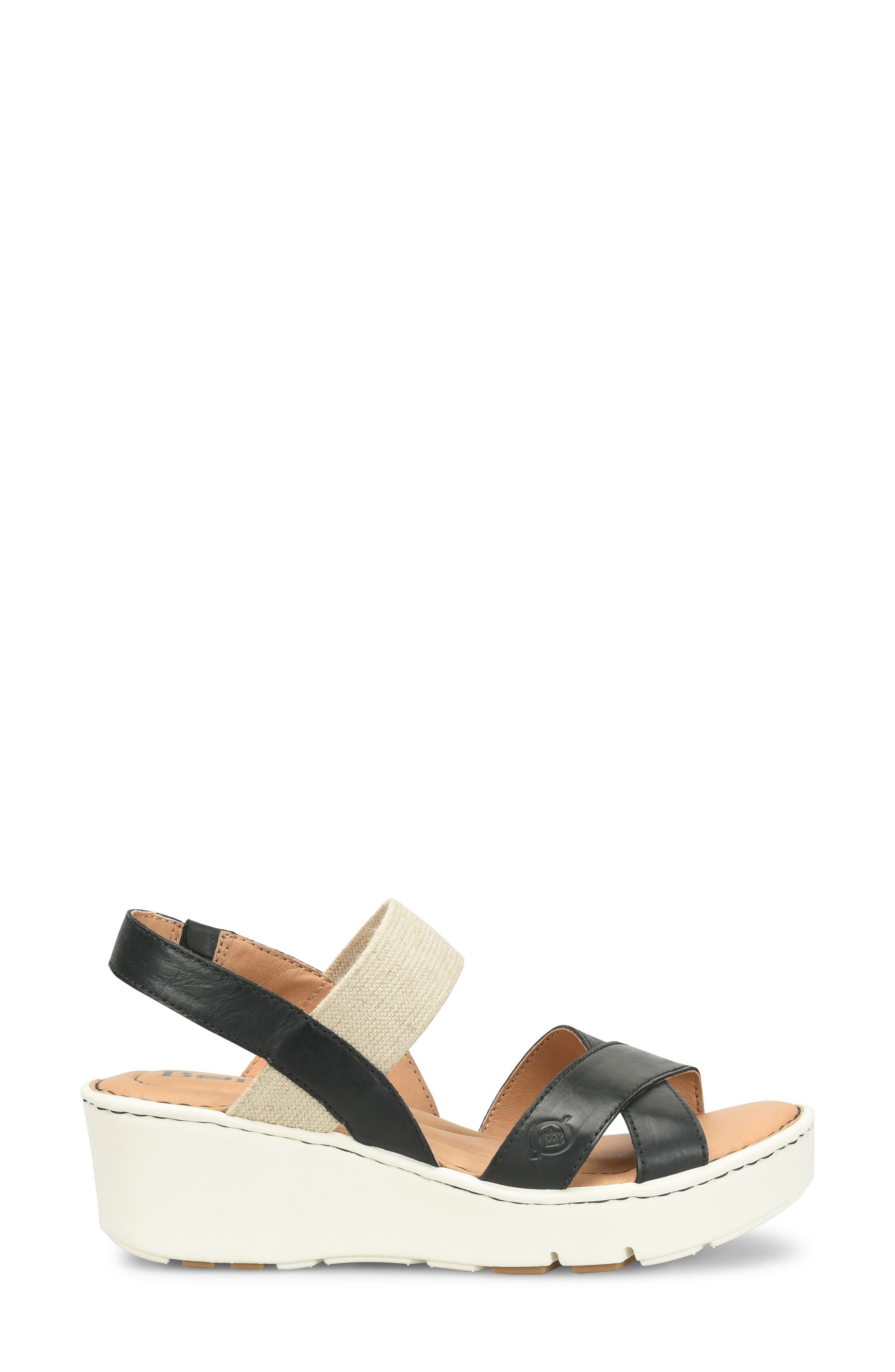 Børn Gila Platform Wedge Slingback Sandal, Alternate, color, Black Leather