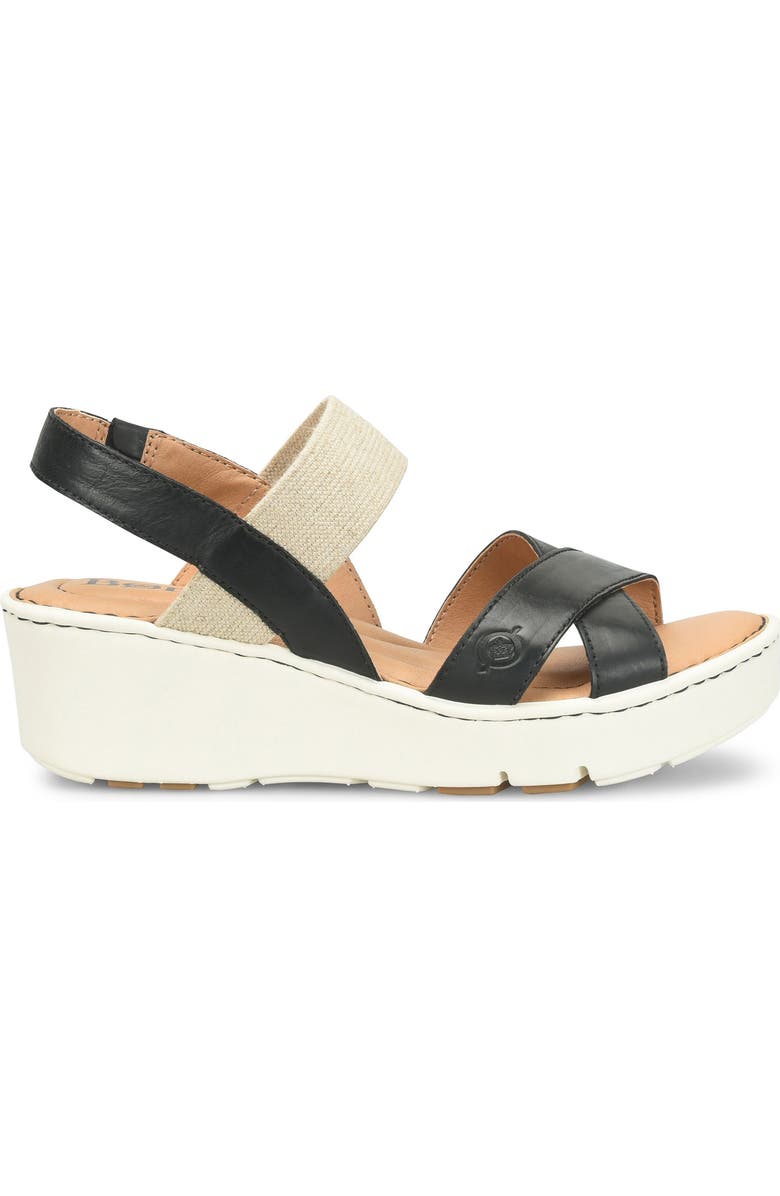 Børn Gila Platform Wedge Slingback Sandal, Alternate, color, Black Leather