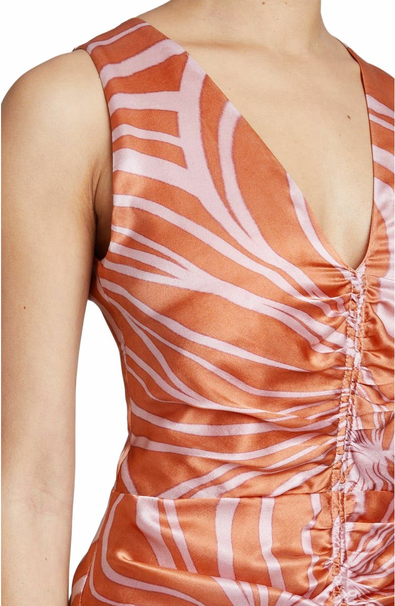 Santorelli Eden Sleeveless Midi Dress with Center Ruching, Alternate, color, Raspberry