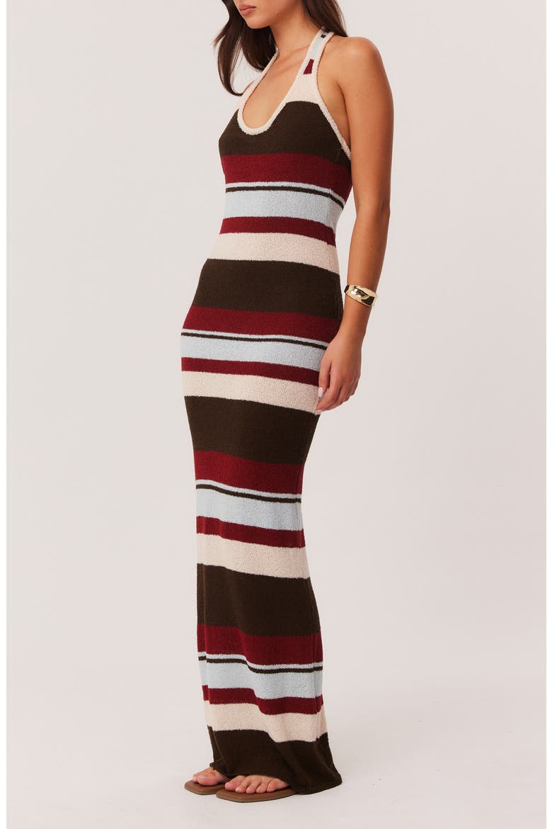 Effie Halter Maxi Dress, Alternate, color, MULTI STRIPE