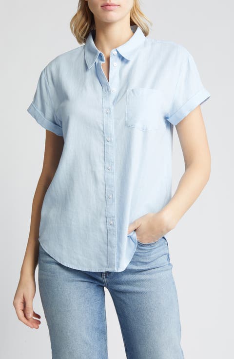 Linen Blend Camp Shirt