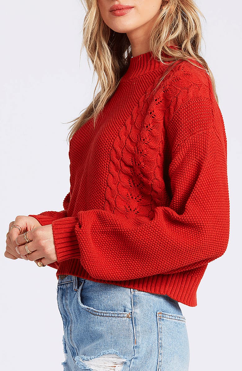 Billabong Great Escapes Cable & Seed Stitch Sweater, Alternate, color,