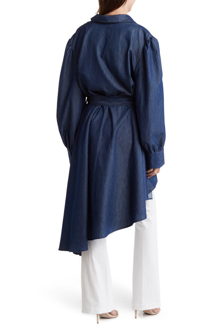 Batallion High-Low Hem Blouse, Alternate, color, MEDIUM CHAMBRAY
