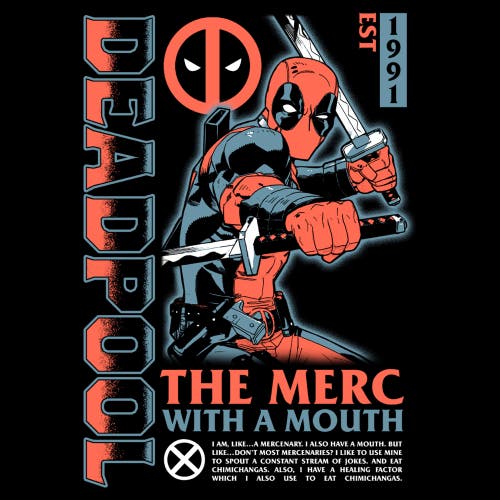 Marvel The Merc With A Mouth 1991 Poster Graphic T-shirt In Black