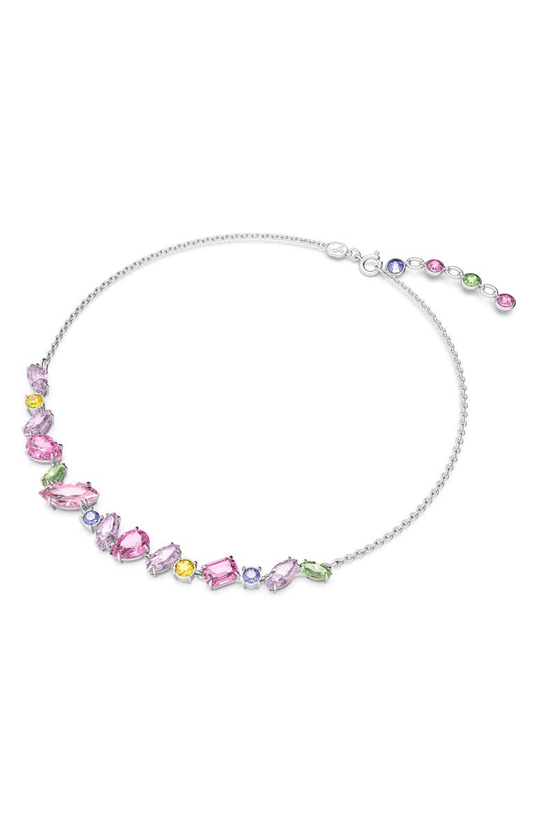 Swarovski Gema Frontal Necklace, Alternate, color, Pink