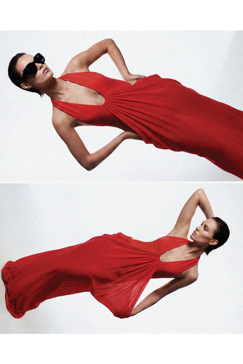 Mina Maxi Dress, Alternate, color, Imperial Red