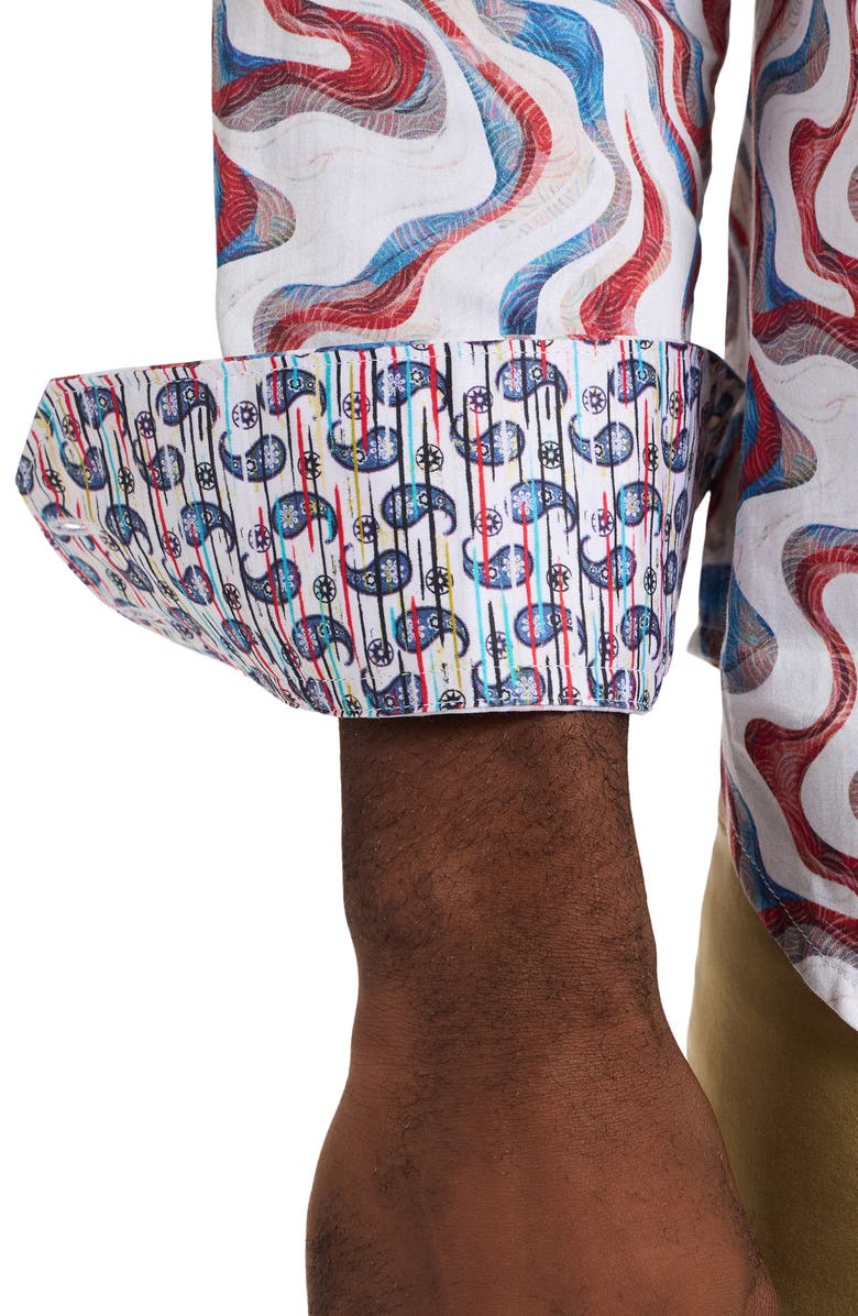 Robert Graham Nate Long Sleeve Button Up Shirt, Alternate, color, White Multi
