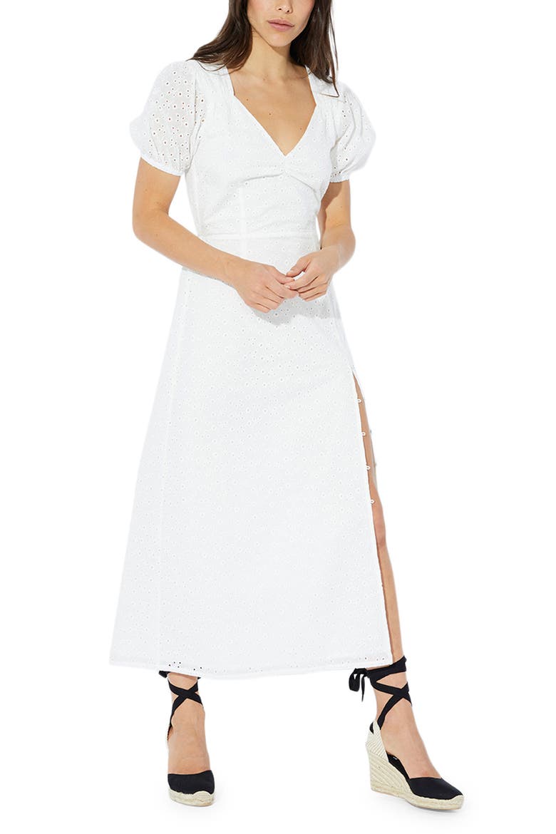 Idalia Cotton Eyelet Midi Dress, Main, color, OFF WHITE