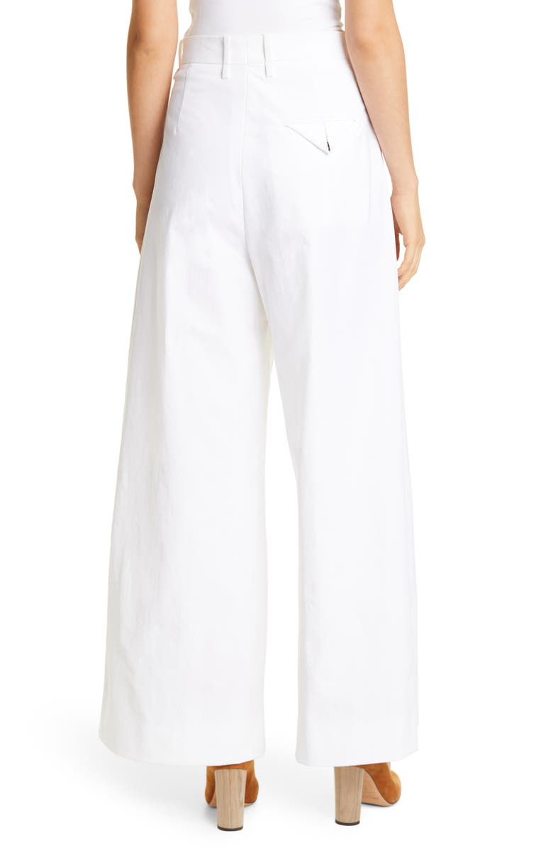 Bottega Veneta Wide Leg Stretch Canvas Pants, Alternate, color, 