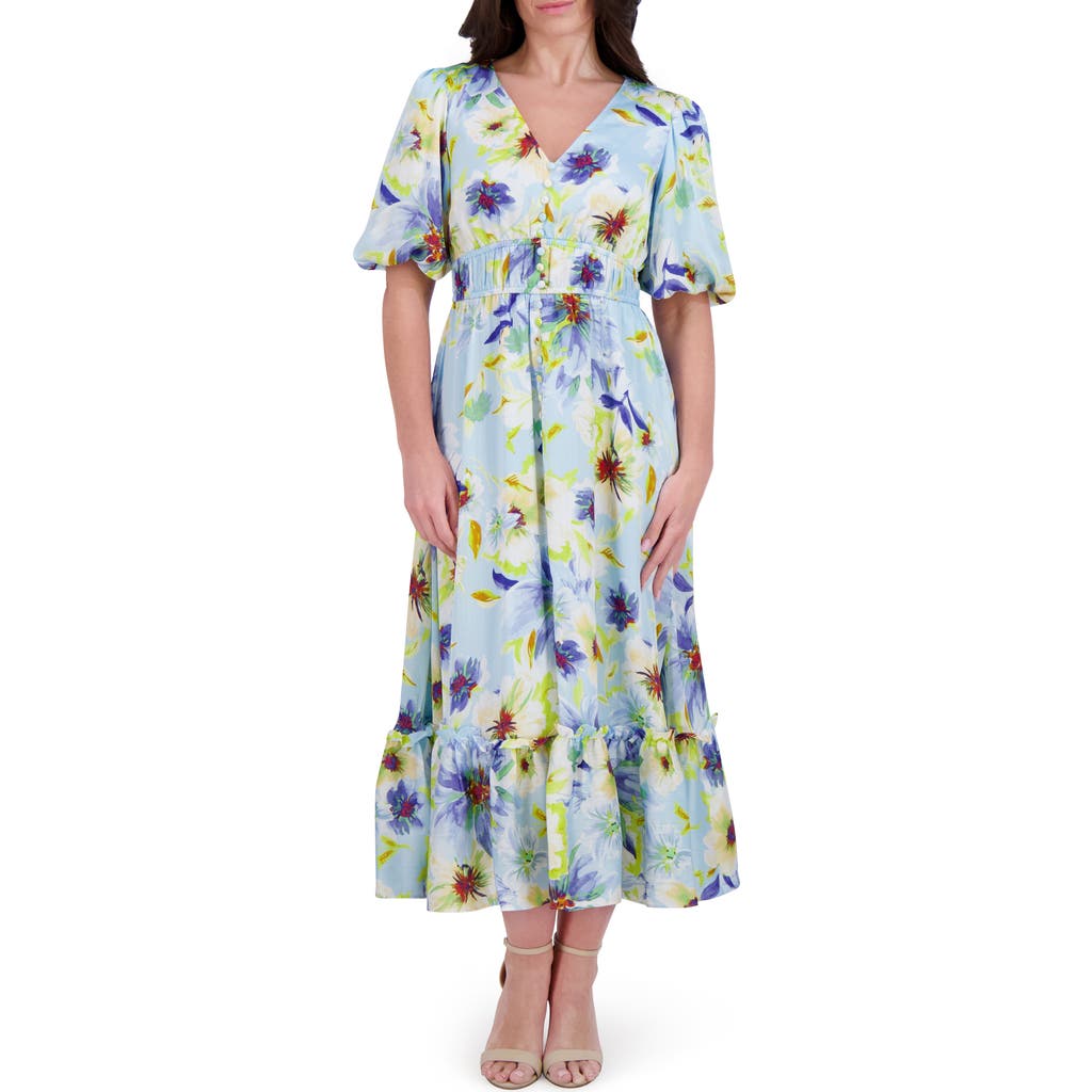 Kensie Puff Sleeve Midi Dress