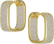 BLING JEWELRY Bridal Pavé CZ Huggie Hoop Earrings