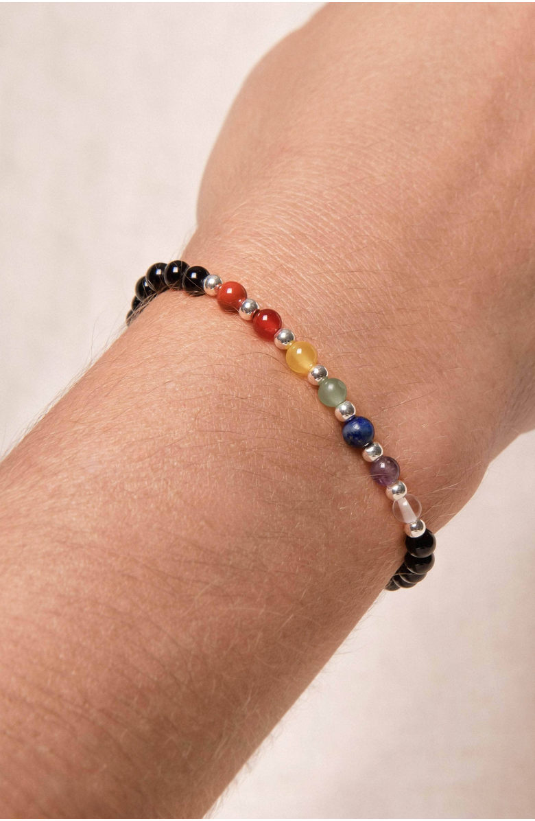 Tiny Rituals Seven Chakra Energy Bracelet, Alternate, color, Black / Multi