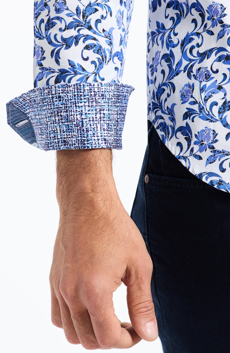 Robert Graham Aslan Cotton Button-Up Shirt, Alternate, color, Blue Multi