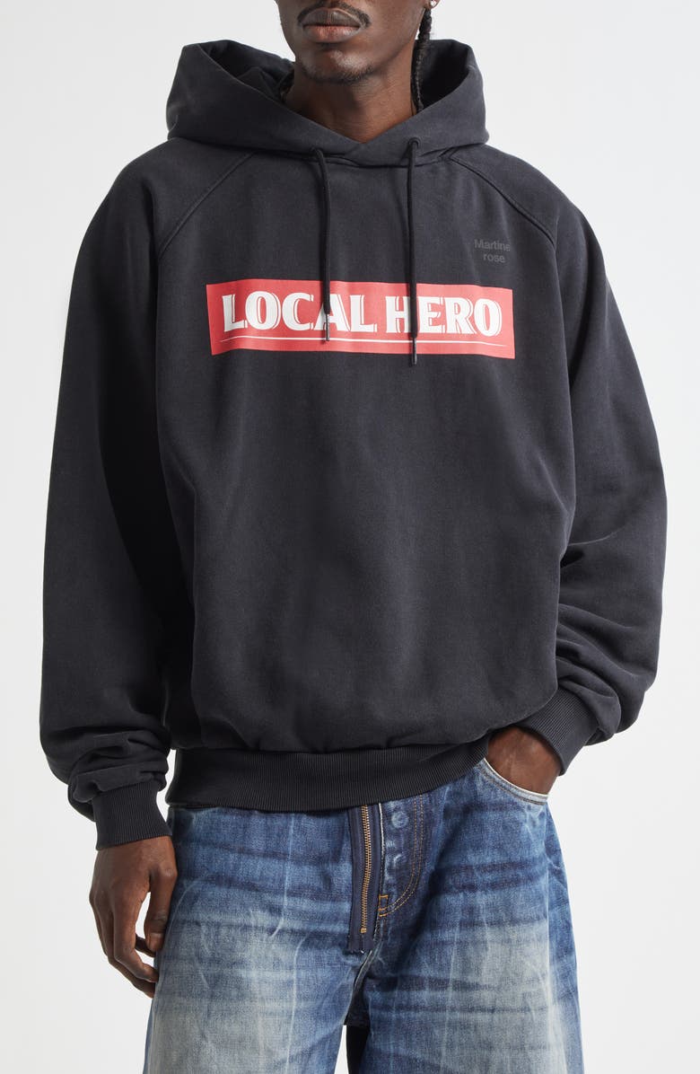 Martine Rose Local Hero Raglan Sleeve Graphic Hoodie, Main, color, 