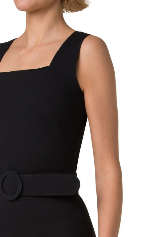 Akris Punto Sleeveless Belted Jumpsuit In Black