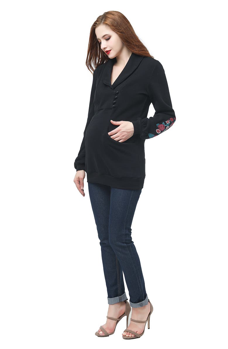 Kimi and Kai Nellie Shawl Collar Maternity Top, Alternate, color, 