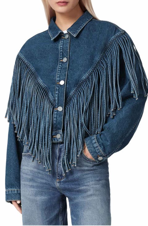 Marlene Fringe Trim Denim Jacket