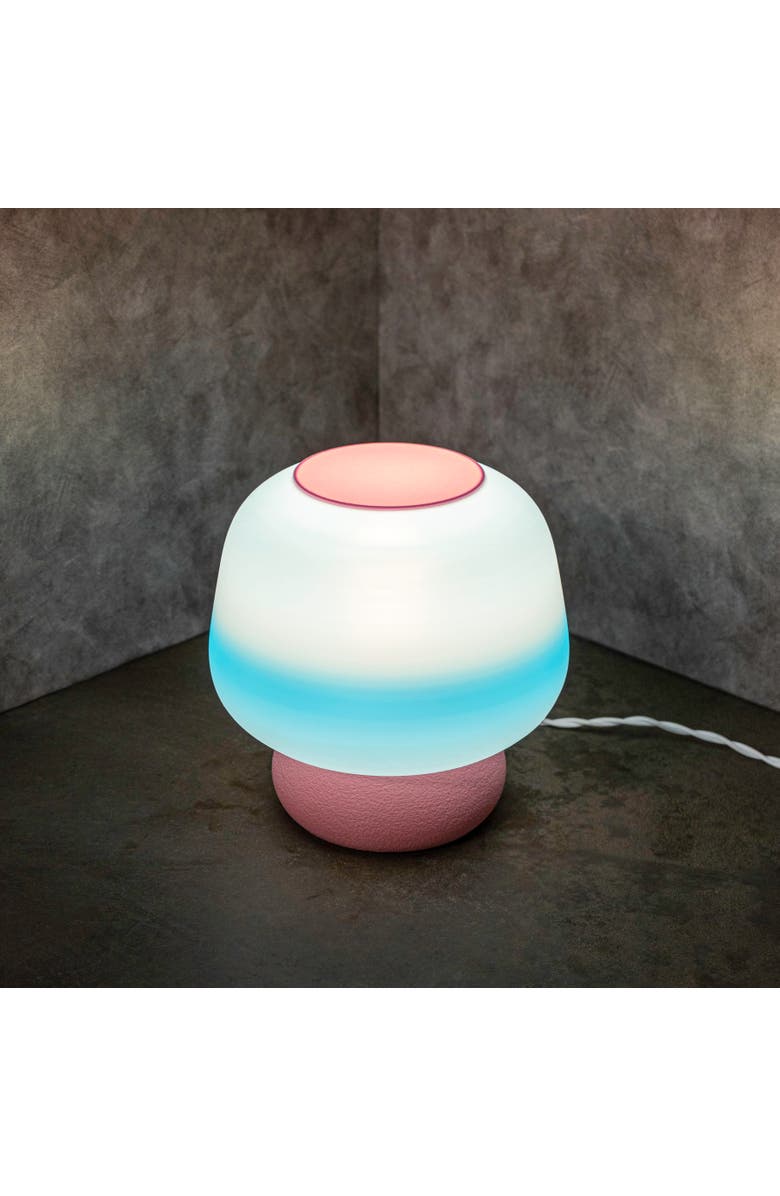 JONATHAN Y Portobello 10" Modern Classic Plant-Based Filament Dimmable LED 3D Printed Mushroom Table Lamp, Alternate, color, Blue/White/Light Pink