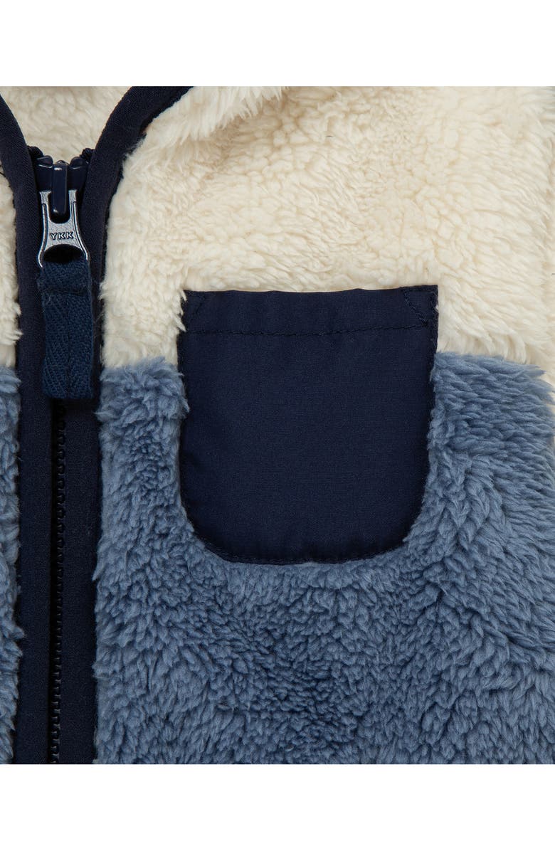 Little Me Colorblock Fleece Jacket, T-Shirt & Joggers Set, Alternate, color, Blue