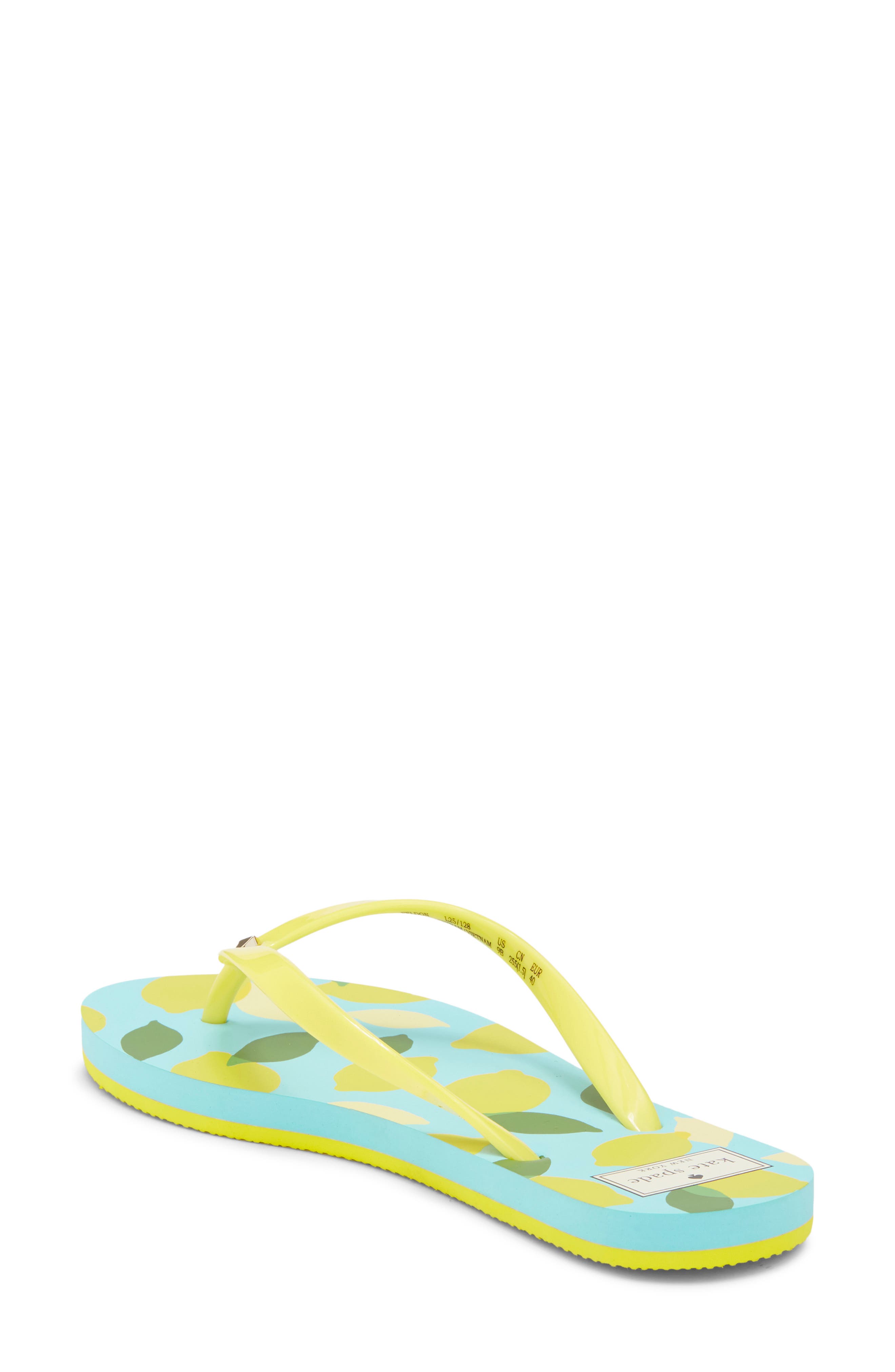 feldon flip flop sandal, Alternate, color, CADMIUM YELLOW/ LEMON PRINT