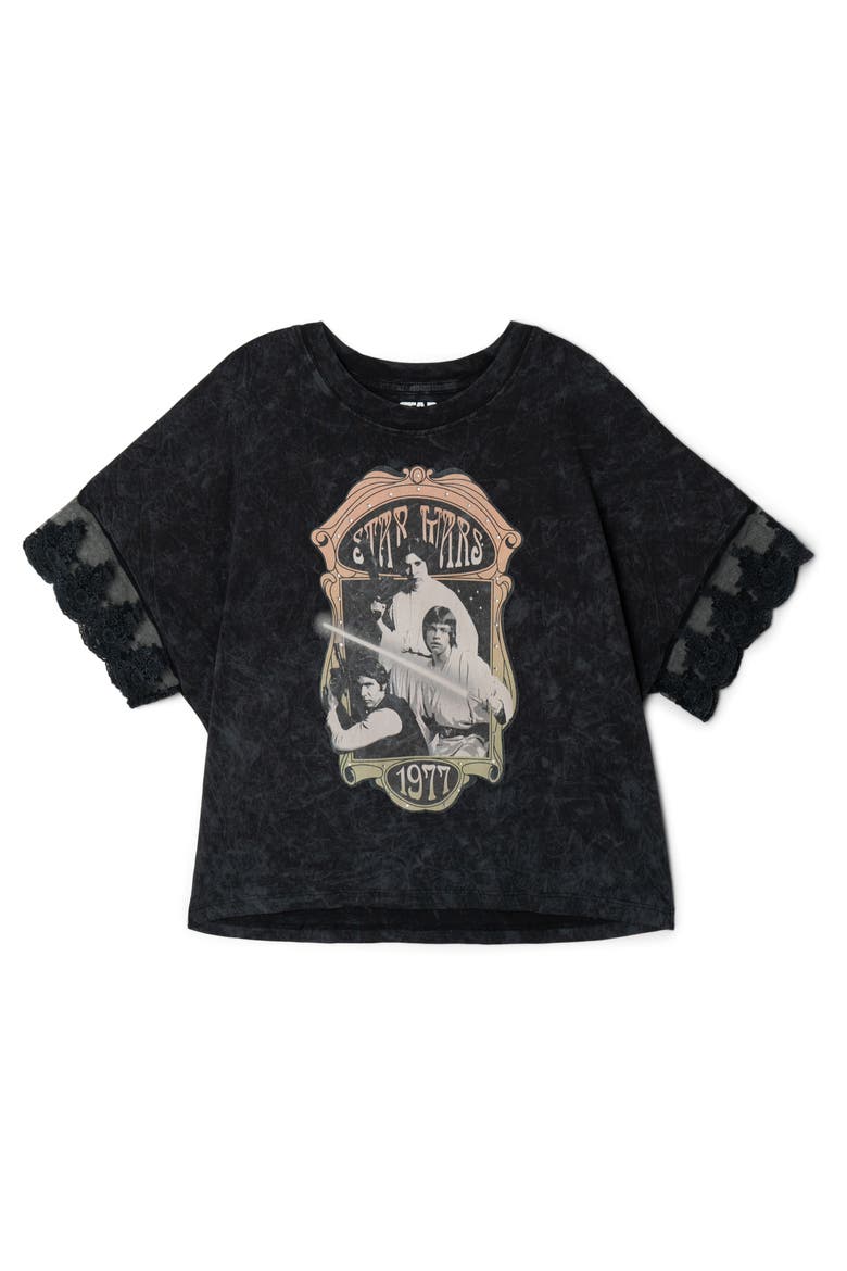 Vintage T-Shirt Adult Sizes, Alternate, color, Luke Leia Black Wash