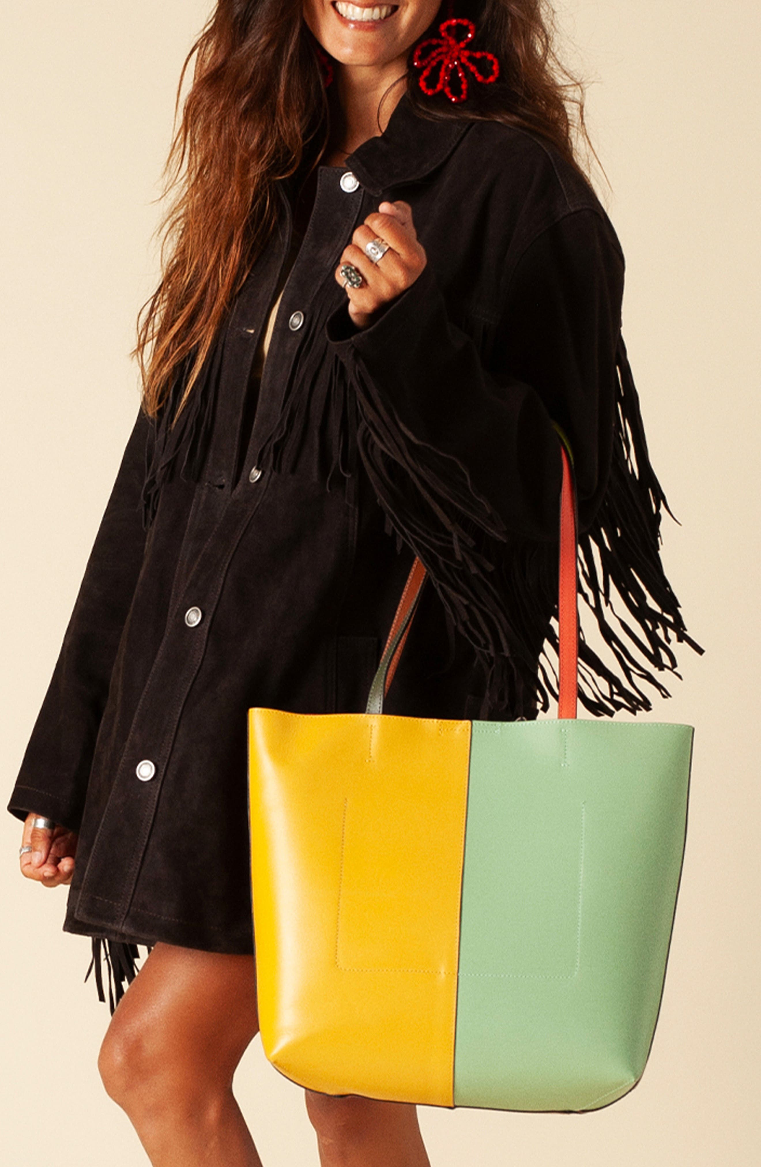 Charlotte Stone Perry Multicolored Leather Tote, Alternate, color, Nassau