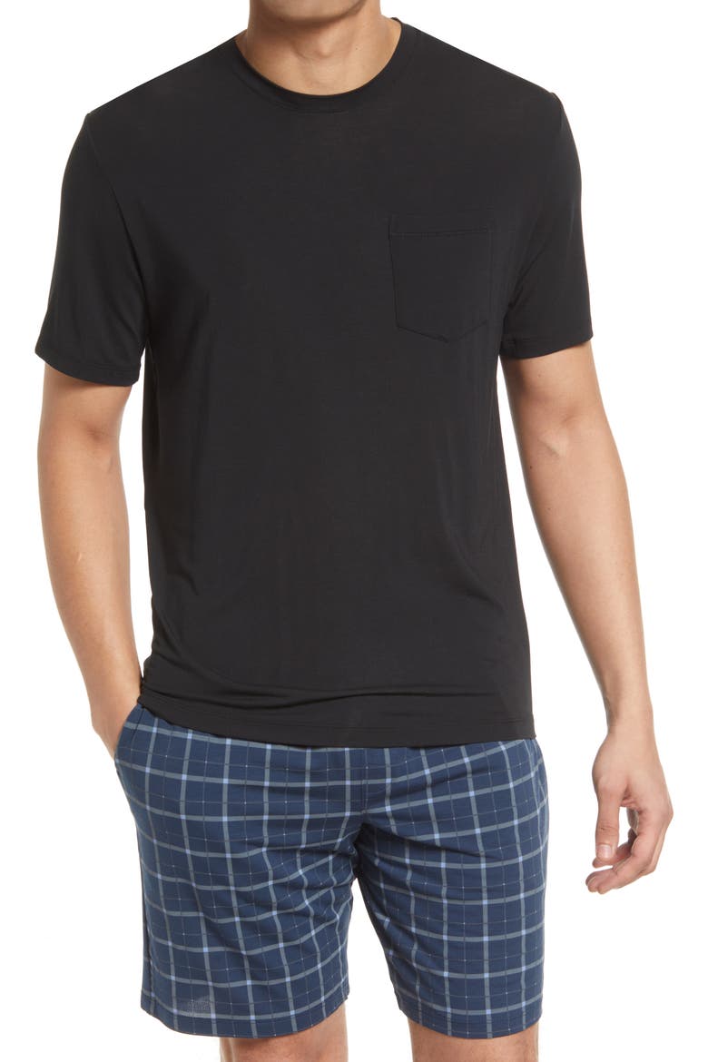 Second Skin Pocket Sleep T-Shirt, Main, color, BLACK