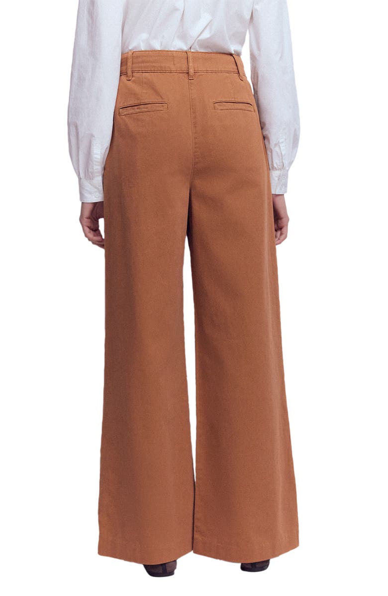 Boden Kensington Wide Leg Cotton Pants, Alternate, color, Argan Oil